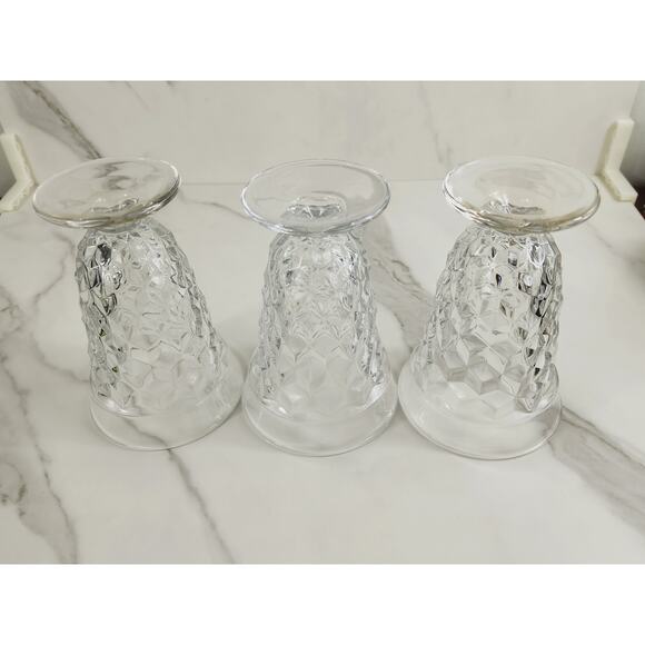 Fostoria Whitehall Iced Tea Water Glasses Footed 6" Cube Pattern 60s Vintage - Picture 8 of 11